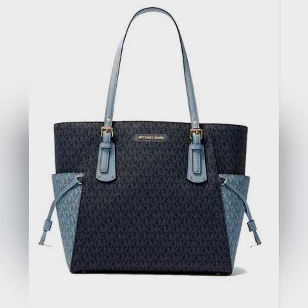 Michael Kors Blue Tote with Signature Design
